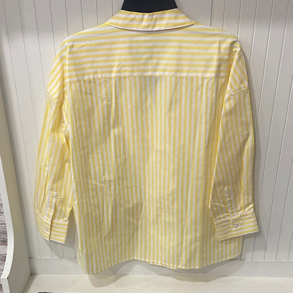 Nautica Women's Yellow and White Striped Blouse - Picture 5 of 5